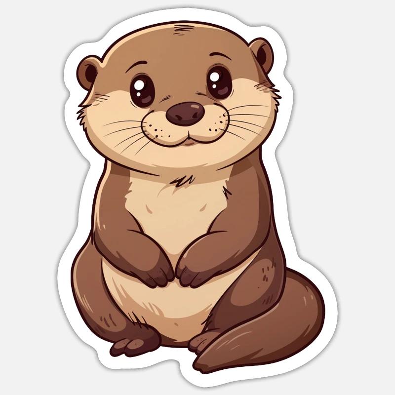 Bieber Frettchen - Sticker Größe S (10 x 10 cm) - Mattweiß