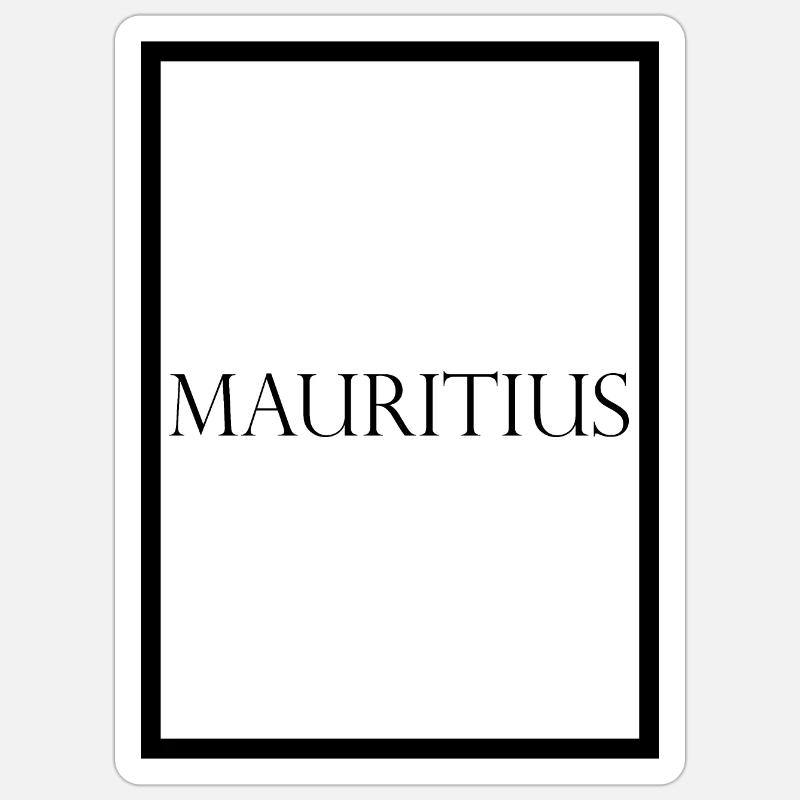 Mauritius, schlichter Statement Schriftzug, Sticker Größe S (10 x 10 cm)