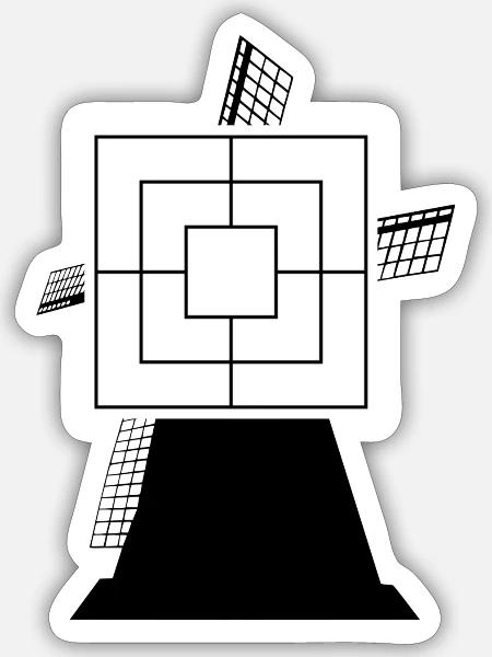 Mühle Meister - Sticker Größe S (10 x 10 cm) - Mattweiß