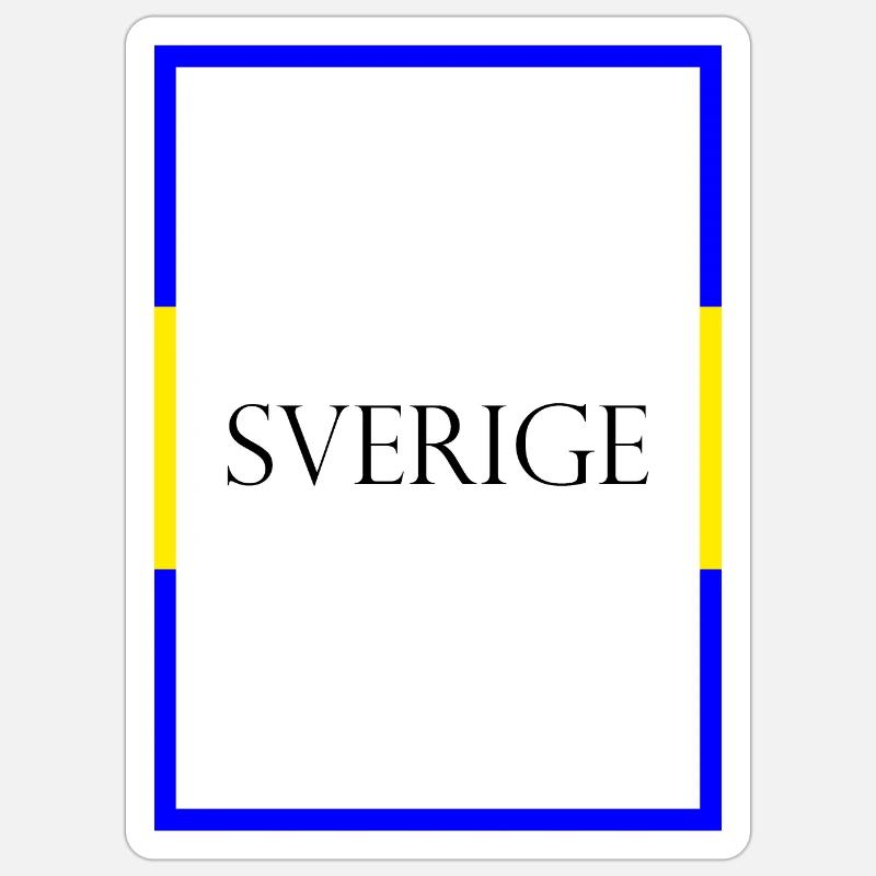 Suède Sverige, Lettrage de déclaration avec drapeau Sticker taille S (10 x 10 cm)