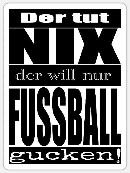 Fussball gucken - Sticker Größe S (10 x 10 cm) - Mattweiß