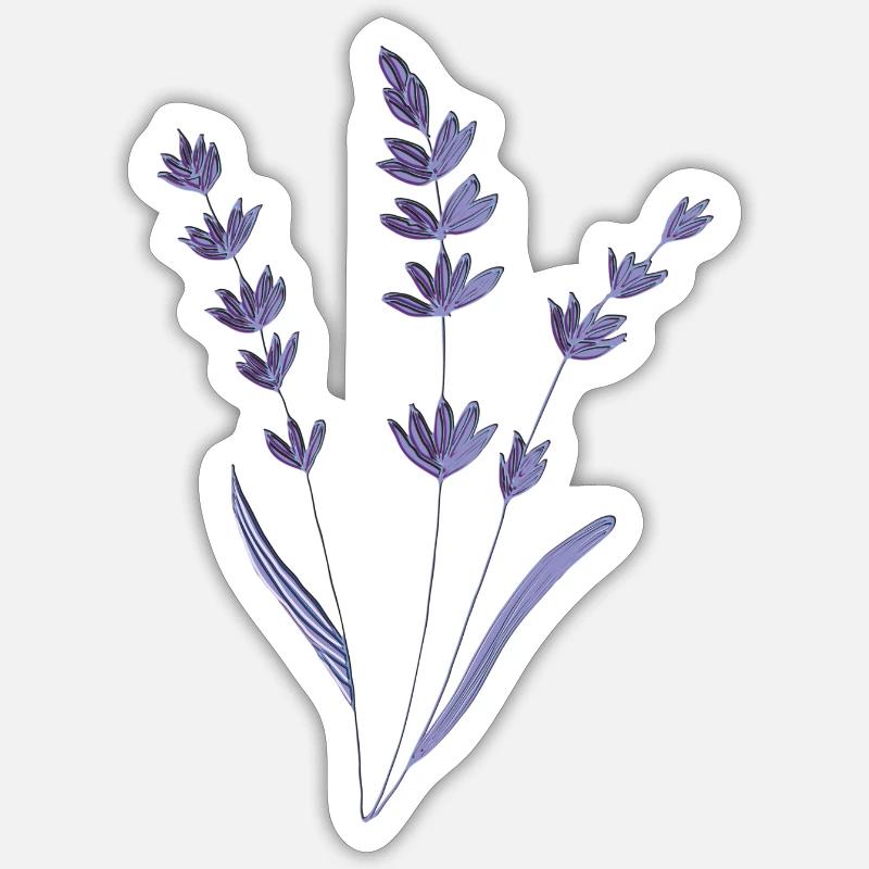 lavendel relief - Sticker Größe S (10 x 10 cm) - Mattweiß