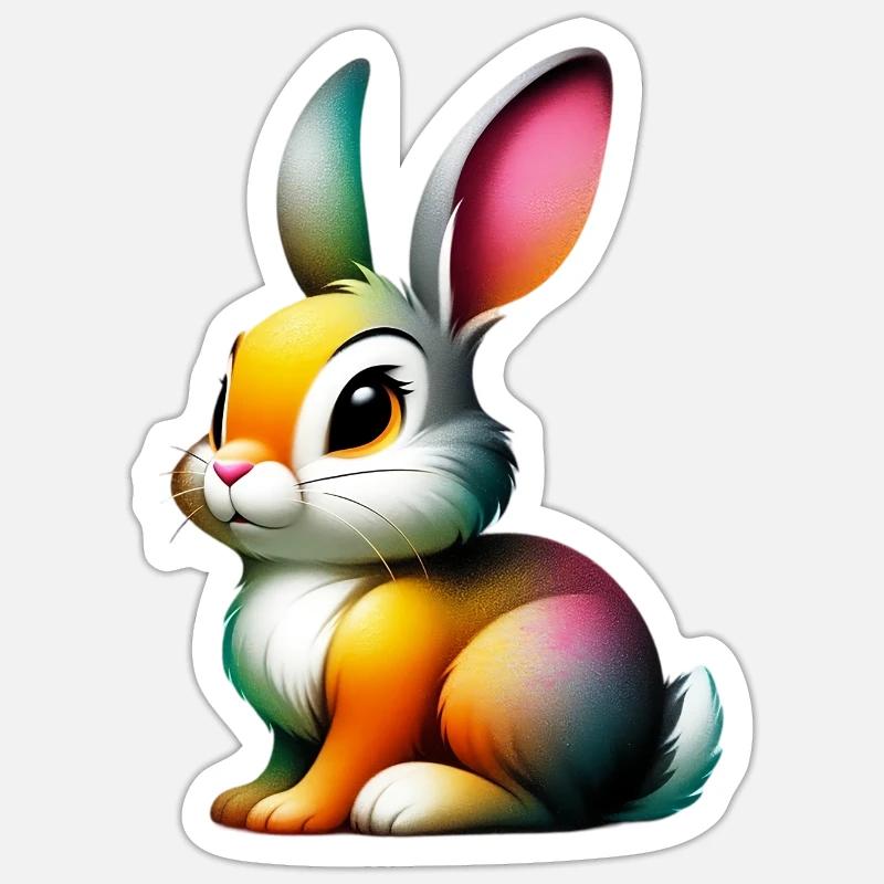 Rabbit - Sticker size S (10 x 10 cm) - white matte