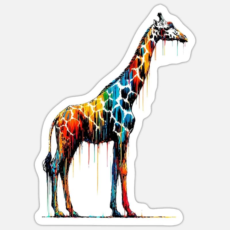 Giraffe - Sticker Größe S (10 x 10 cm) - Mattweiß