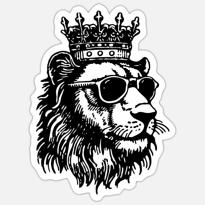 Löwe Löwenkopf - Sticker Größe S (10 x 10 cm) - Mattweiß