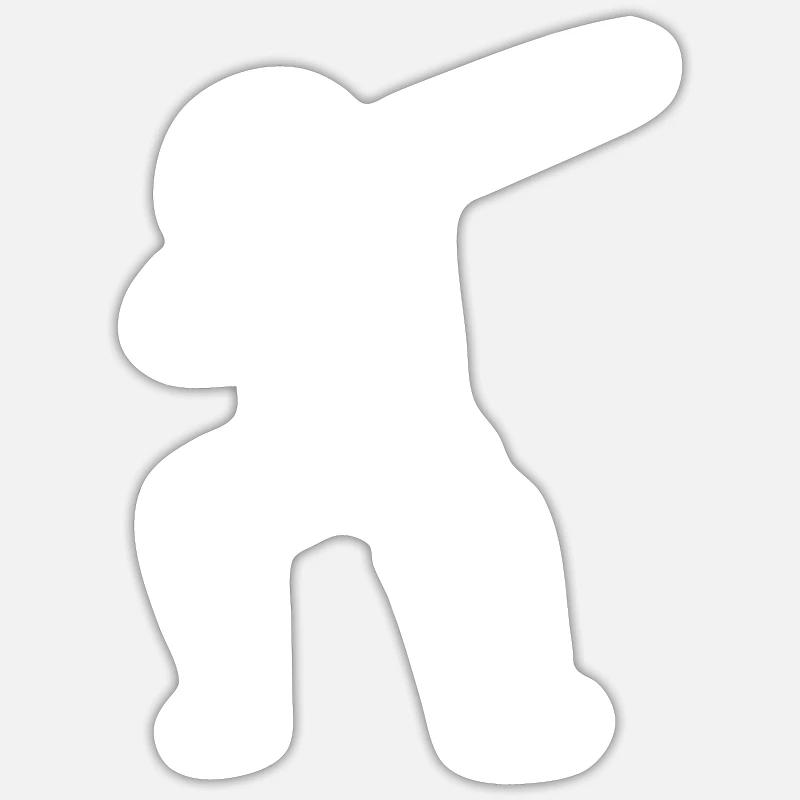 Gebrochenes Bein - Sticker Größe S (10 x 10 cm) - Mattweiß