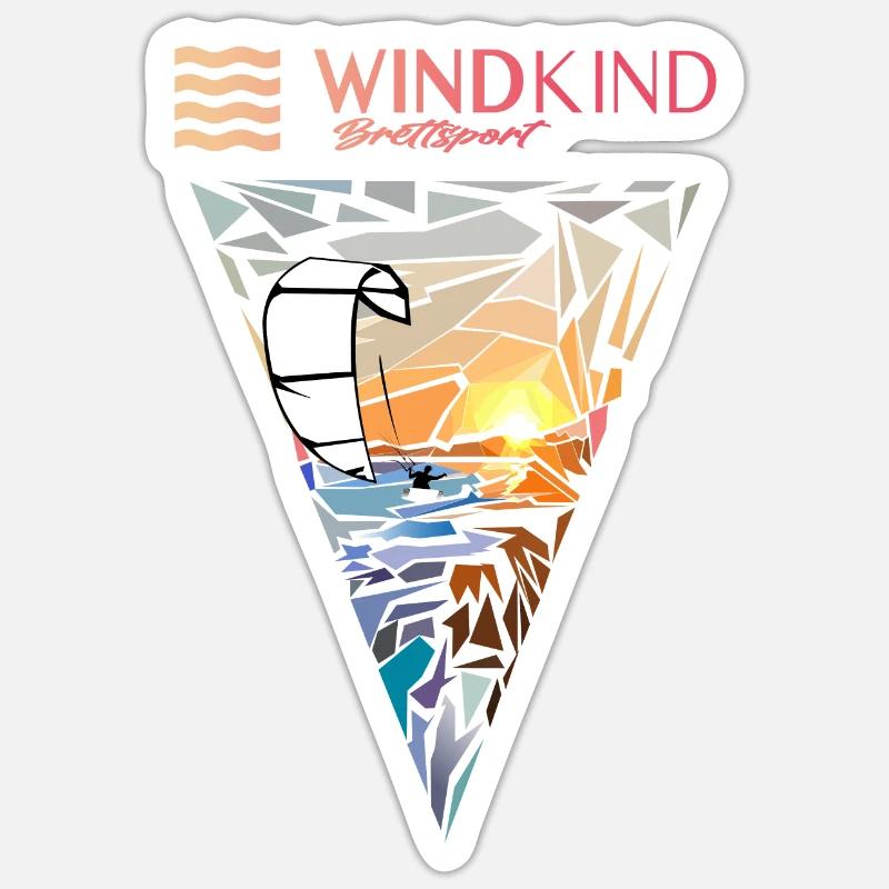 Kitesurfeurs - Sticker taille S (10 x 10 cm) - blanc mat