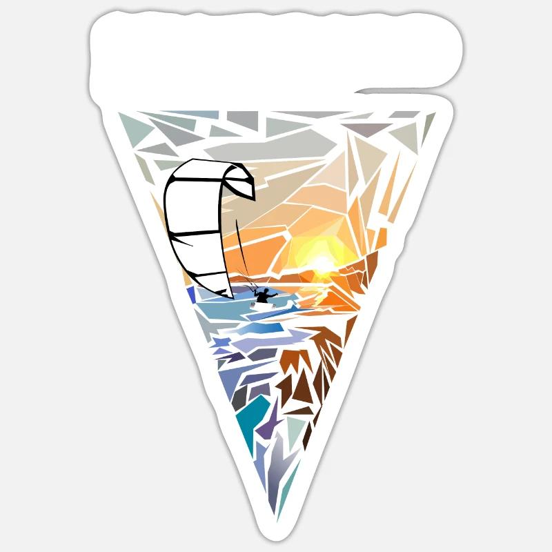 Kitesurfeurs - Sticker taille S (10 x 10 cm) - blanc mat