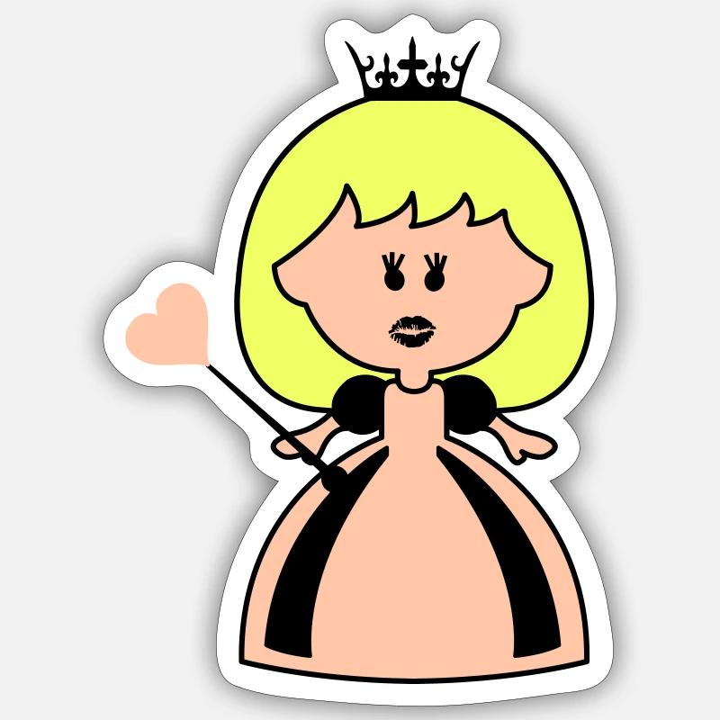 princess love - Sticker size S (10 x 10 cm) - white matte