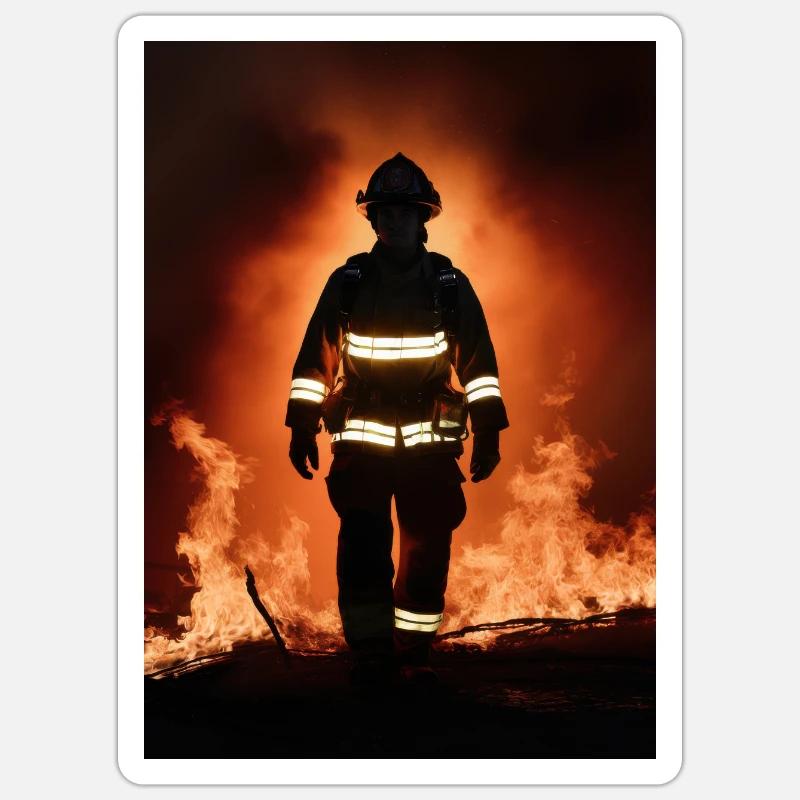Firefighter Firefighter Fire Cool Sticker size S (10 x 10 cm)