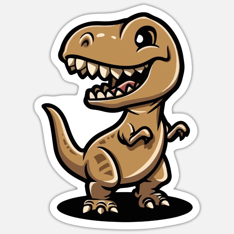 Dinosaur T-Rex Comic - Sticker size S (10 x 10 cm) - white matte