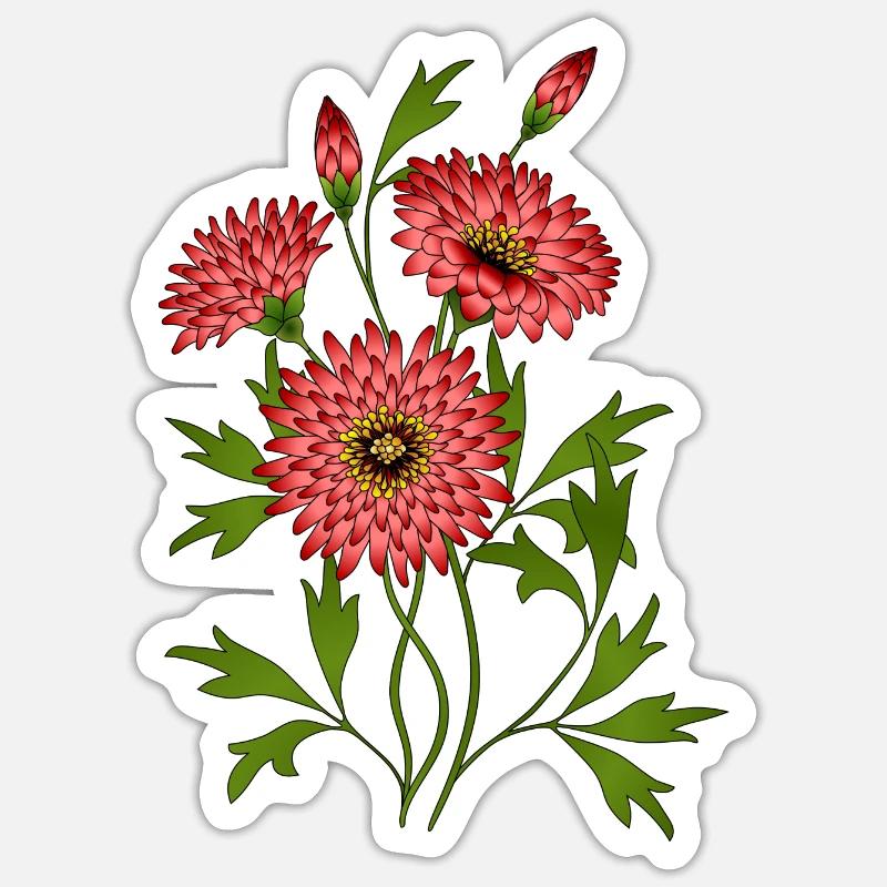 Fleur - Sticker taille S (10 x 10 cm) - blanc mat