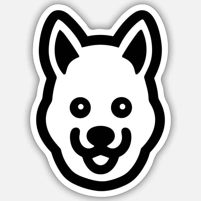 Hund - Sticker Größe S (10 x 10 cm) - Mattweiß