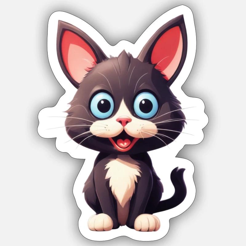 Kleines Kätzchen - Sticker Größe S (10 x 10 cm) - Mattweiß