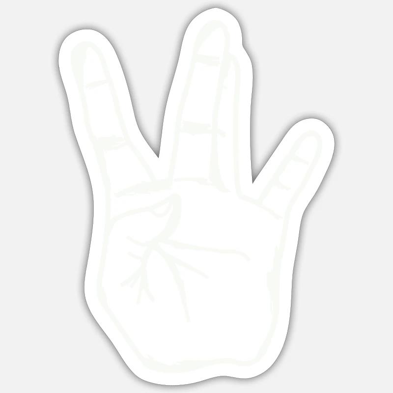 hand westside - Sticker Größe S (10 x 10 cm) - Mattweiß