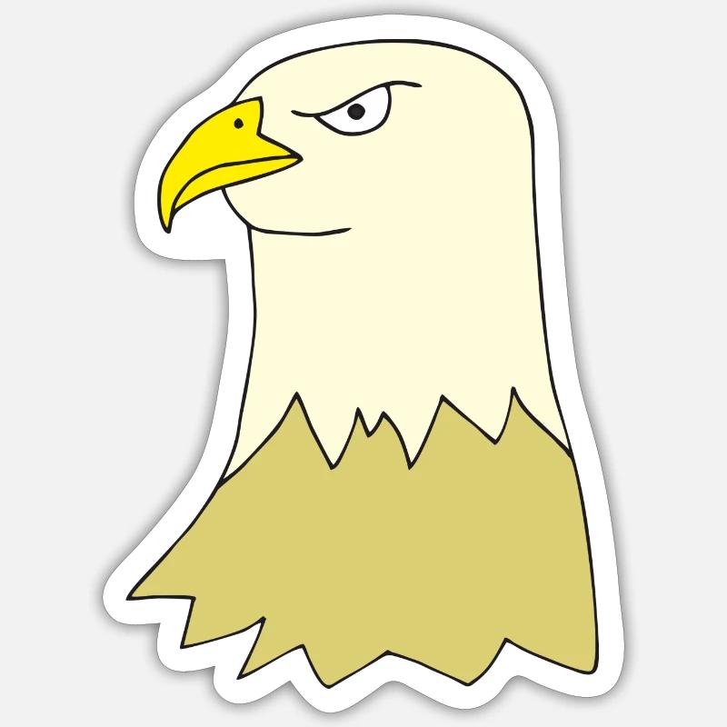 Jaune aigle - Sticker taille S (10 x 10 cm) - blanc mat