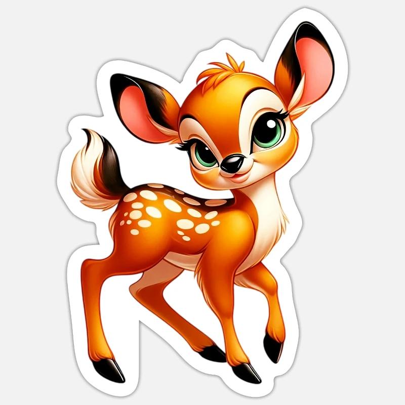 Faon - Sticker taille S (10 x 10 cm) - blanc mat