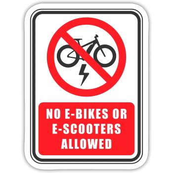 Kein Elektroroller oder Fahrradverkehrsschild - Sticker Größe S (10 x 10 cm) - Mattweiß - Vorne