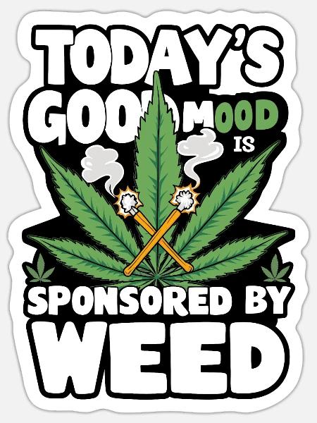 Gute Laune Weed - Sticker Größe S (10 x 10 cm) - Mattweiß