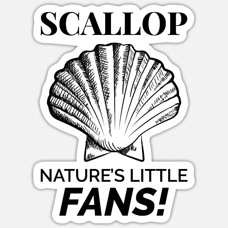 Scallop Seashells Collector Beachcomber Shellfish Sticker size S (10 x 10 cm)