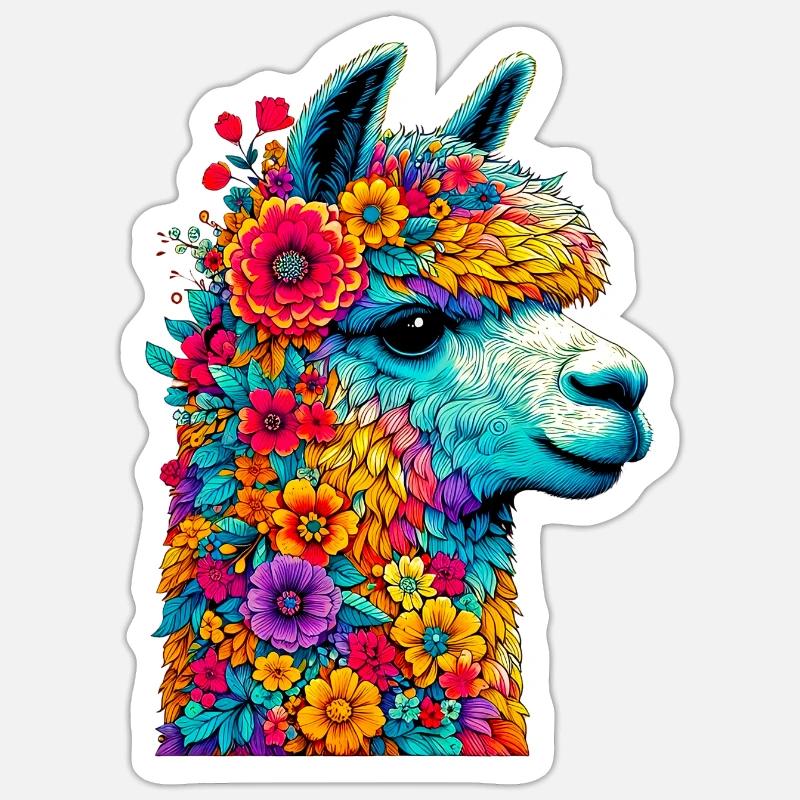 Alpaca - Sticker size S (10 x 10 cm) - white matte