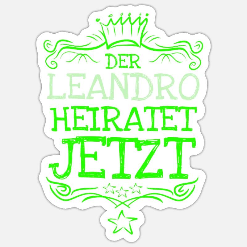 Bachelor Leandro - Sticker Größe S (10 x 10 cm) - Mattweiß