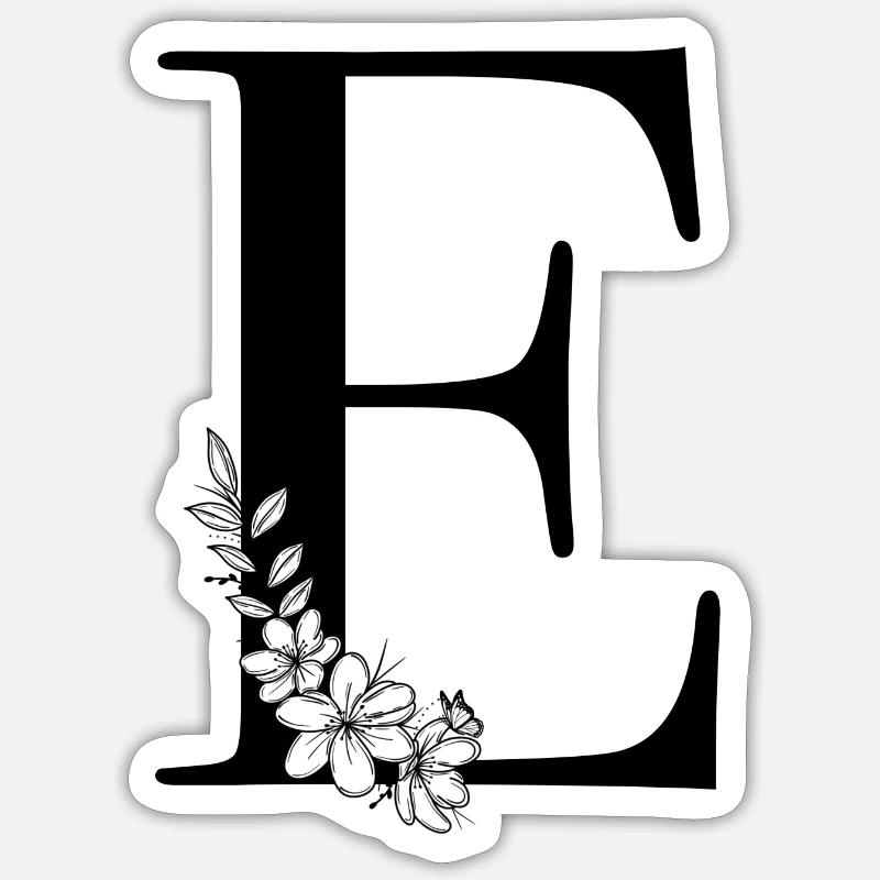 Lettre E - Sticker taille S (10 x 10 cm) - blanc mat