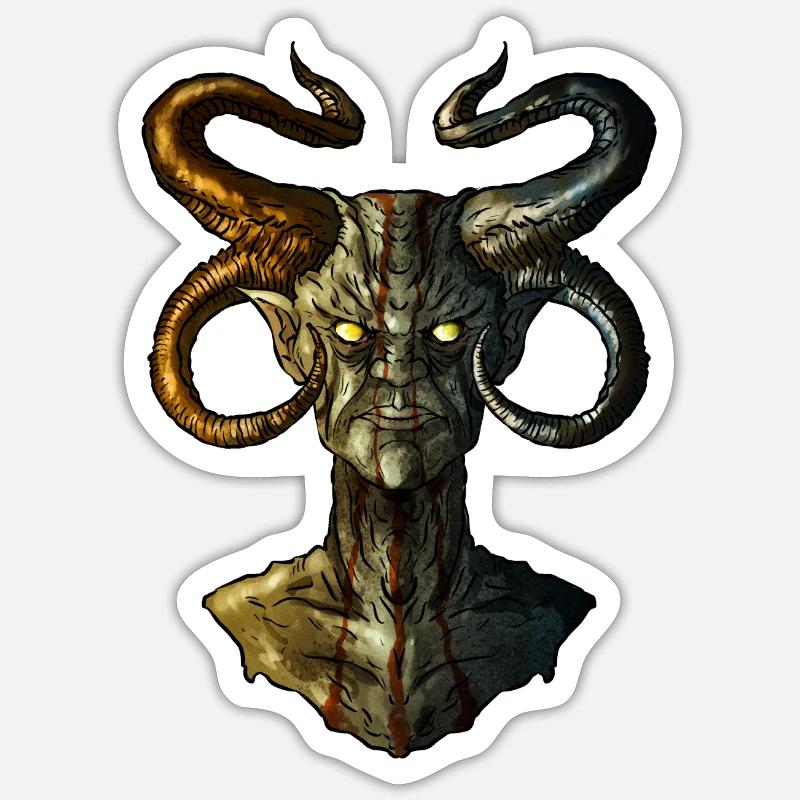 Teufel 2 - Sticker Größe S (10 x 10 cm) - Mattweiß
