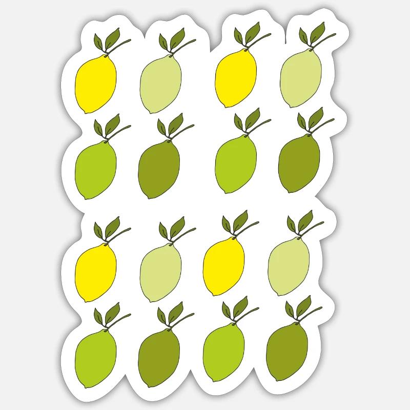 Lemon Pattern - Sticker size S (10 x 10 cm) - white matte
