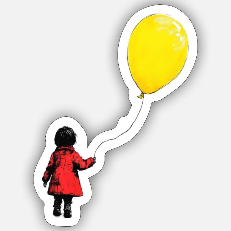 The balloon kid - Sticker taille S (10 x 10 cm) - blanc mat