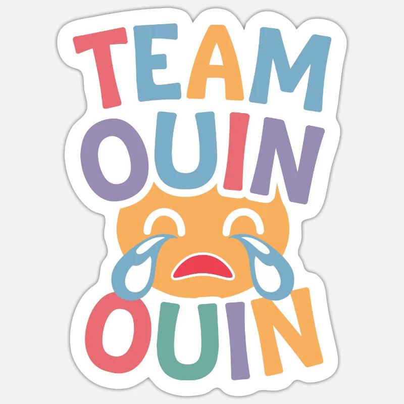 Team Ouin ouin - Sticker taille S (10 x 10 cm) - blanc mat