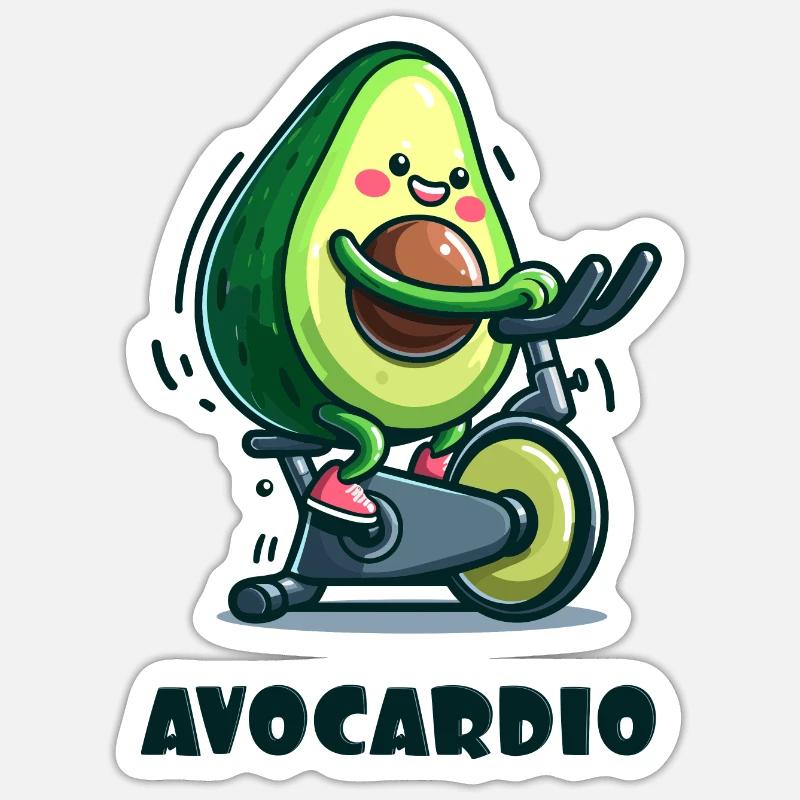 AVOCARDIO - Sticker taille S (10 x 10 cm) - blanc mat