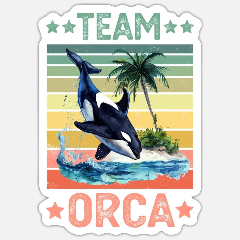 Orque Épaulard - Sticker taille S (10 x 10 cm) - blanc mat