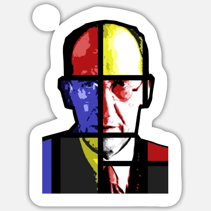 Mondrian - Sticker size S (10 x 10 cm) - white matte