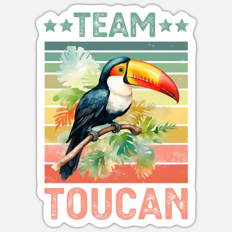 Oiseau Toucan - Sticker taille S (10 x 10 cm) - blanc mat