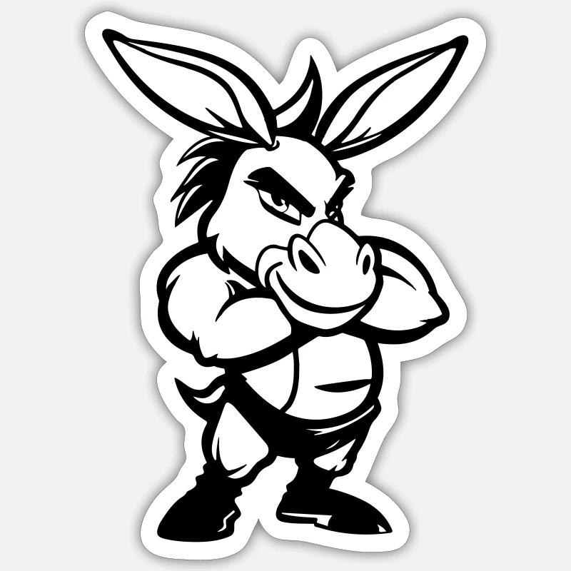 Bande dessinée de l’âne - Sticker taille S (10 x 10 cm) - blanc mat
