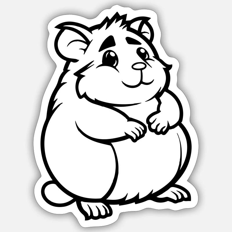 Hamster Comic Animal - Sticker size S (10 x 10 cm) - white matte
