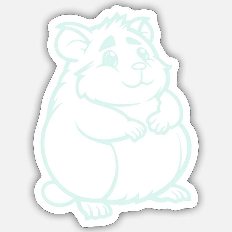 Hamster Comic Animal - Sticker size S (10 x 10 cm) - white matte