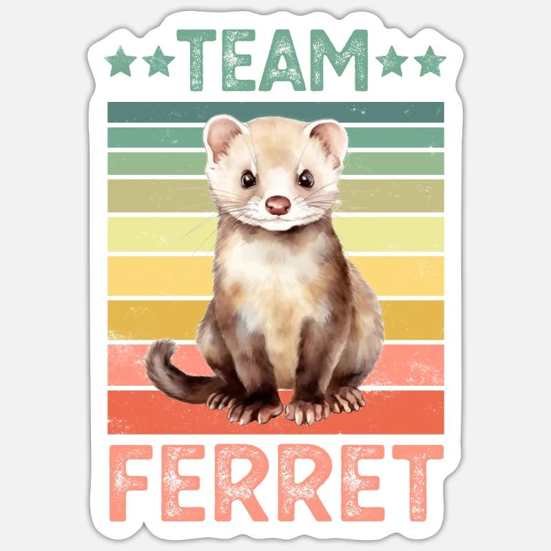 Frettchen - Sticker Größe S (10 x 10 cm) - Mattweiß