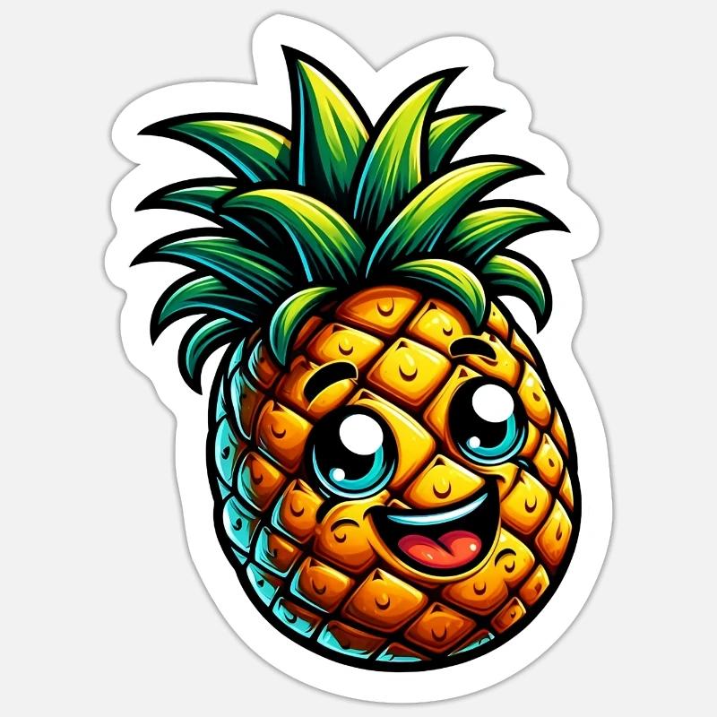 Pineapple - Sticker size S (10 x 10 cm) - white matte