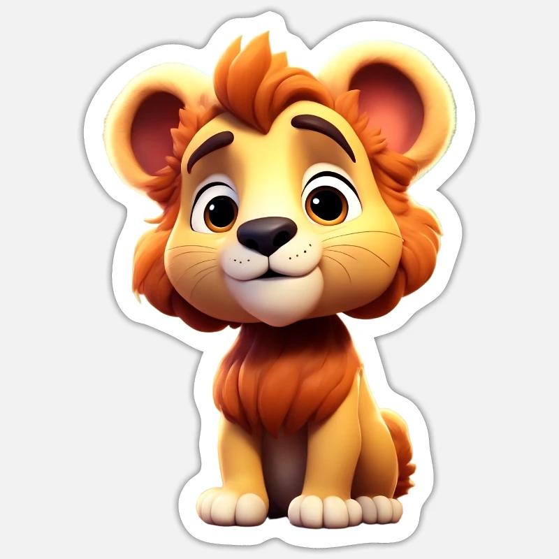 Leo mignon - Sticker taille S (10 x 10 cm) - blanc mat