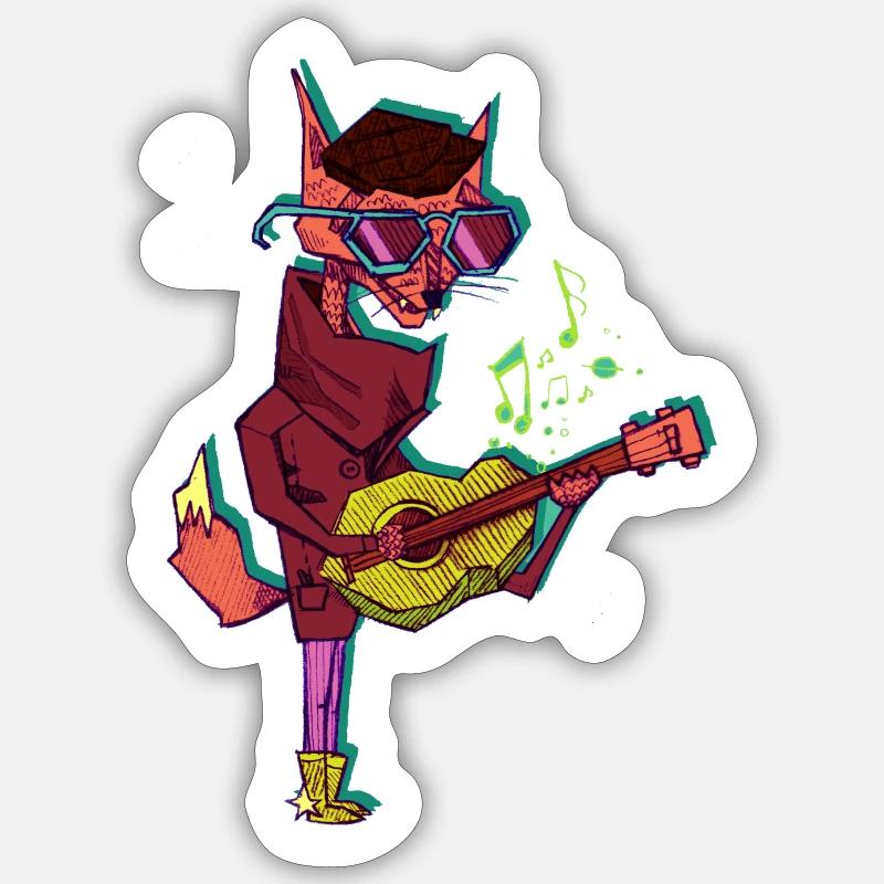 Jazz Fox Transparent Small - Sticker size S (10 x 10 cm) - white matte