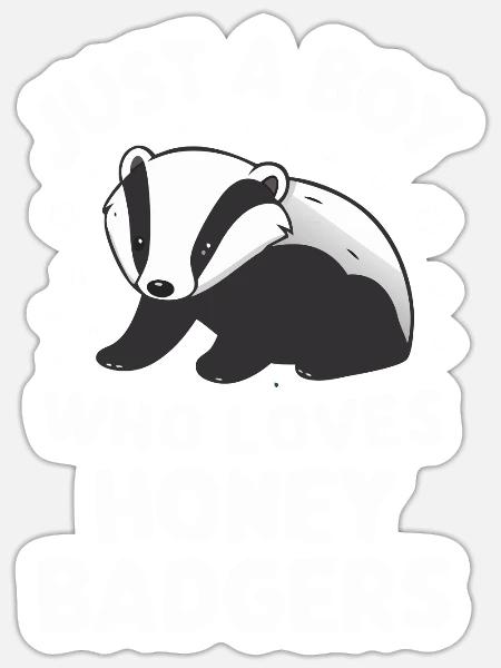 Dachs Honigdachs Tier - Sticker Größe S (10 x 10 cm) - Mattweiß