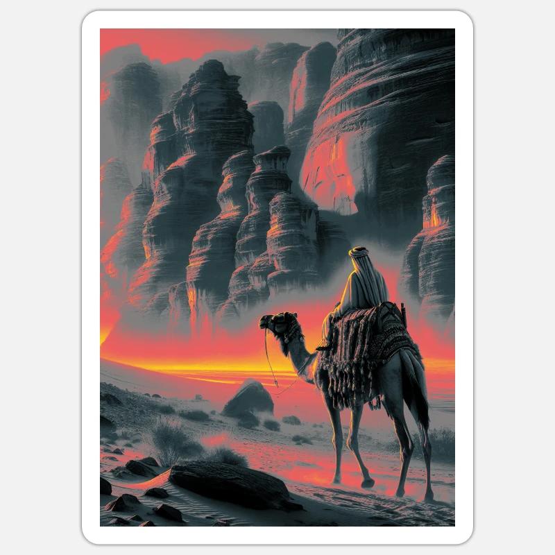 Wadi Rum Wüste - Sticker Größe S (10 x 10 cm) - Mattweiß