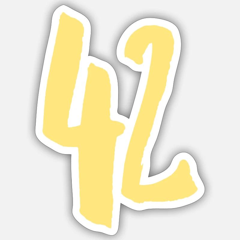 42 - Number - VECTOR - Sticker size S (10 x 10 cm) - white matte