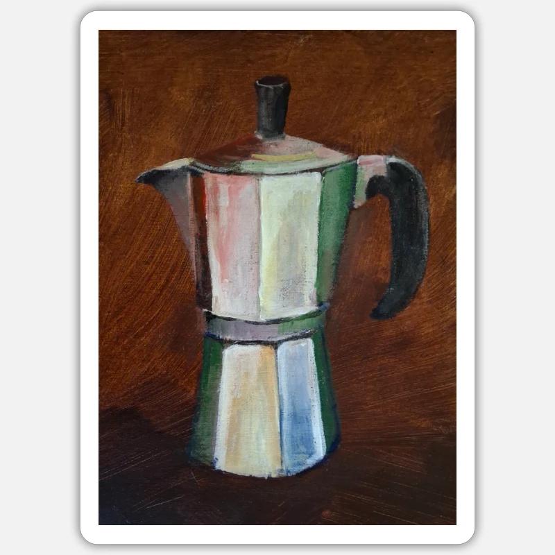 Espresso - Sticker Größe S (10 x 10 cm) - Mattweiß