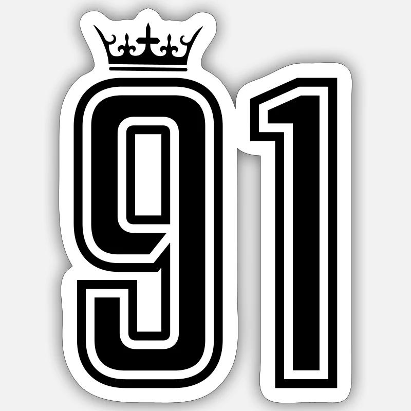 91 Crowns - Sticker size S (10 x 10 cm) - white matte