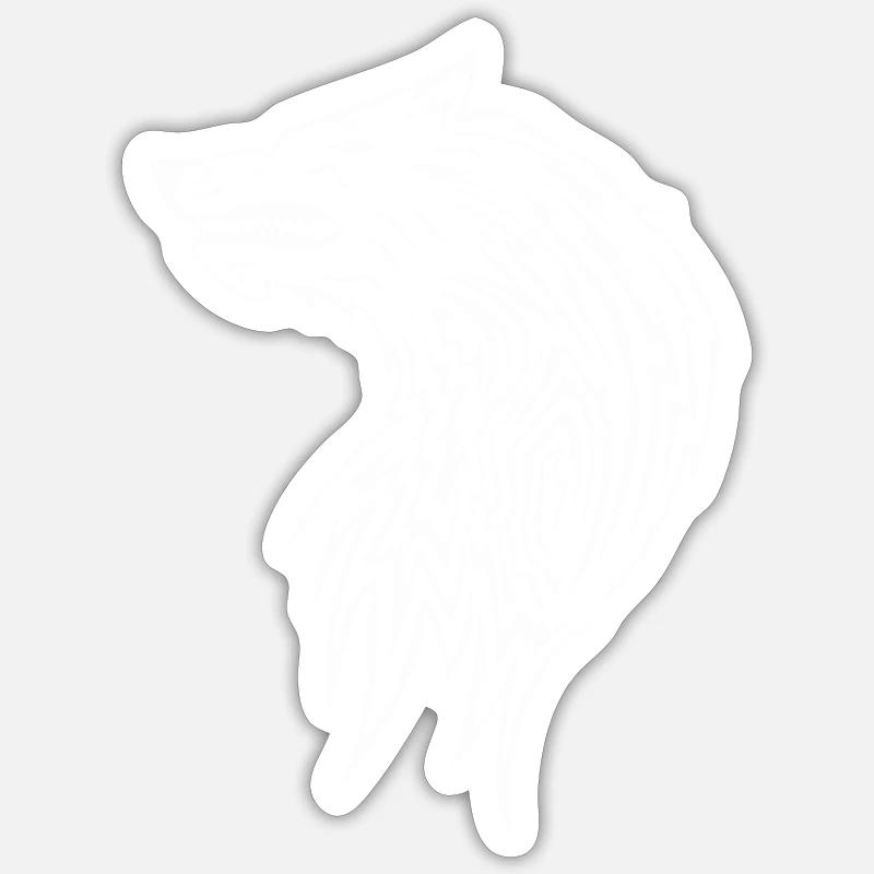 Wolf Tribal - Sticker size S (10 x 10 cm) - white matte
