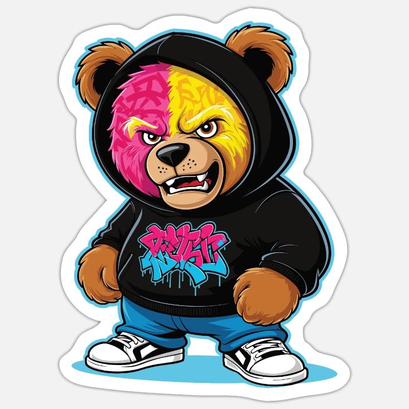Grumpy Bear - Sticker size S (10 x 10 cm) - white matte
