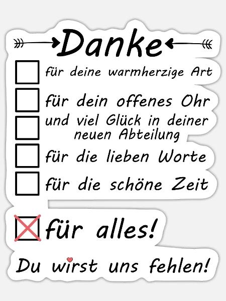 Kollege wechselt die neue Abteilung zum Abschied - Sticker Größe S (10 x 10 cm) - Mattweiß